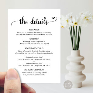 Wedding Details, Rustic Script Enclosure Card