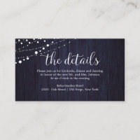 Wedding Details Rustic Wood Wedding Navy Blue