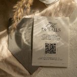 Wedding Details Vintage Label QR-Code & Website  Enclosure Card<br><div class="desc">This design combines vintage aesthetics with modern technology, making it easy for your guests to access all the important wedding details. The inclusion of a QR code and website link ensures convenient and efficient communication, while the vintage label design adds a touch of nostalgia to your wedding stationery. Customise this...</div>