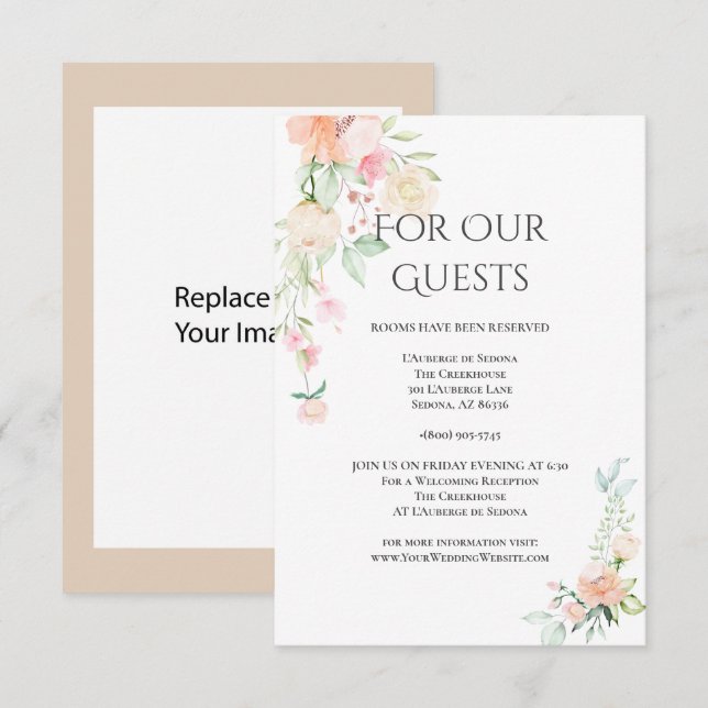 Wedding | Details Watercolor Spring Blossoms Invitation (Front/Back)