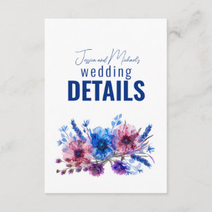 Wedding details + website Cornflowers and Lavender Enclosure Card