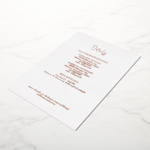 Wedding Details White Background Rose Gold