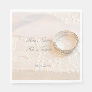 Wedding Diamonds Ring Jewellery Napkin