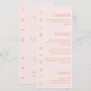 Wedding Dinner and Bar Menu-Blush Menu