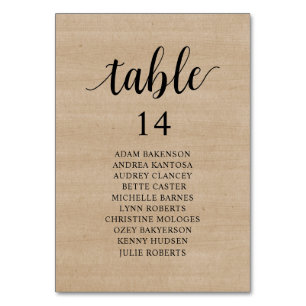 Wedding Dinner, Brown Wood Seating Chart Table Number