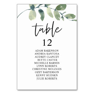 Wedding Dinner, Eucalyptus Guests Seating Chart Ta Table Number