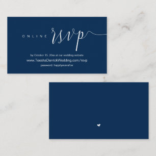 Wedding Dinner Invitation, Online RSVP Enclosure Card