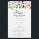 Wedding Dinner Menu Chic Blush Pink White Floral<br><div class="desc">Blush Pink White Floral Wedding Dinner Menu. For further customisation,  please click the "customise further" link and use our design tool to modify this template. If you need help or matching items,  please contact me.</div>