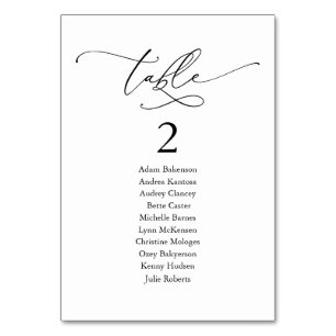 Wedding Dinner, Modern Guest Seating Chart and Table Number