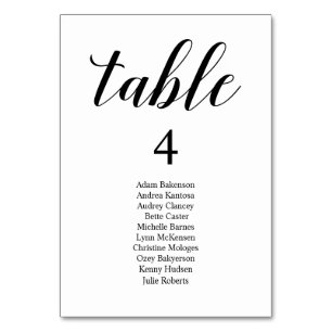 Wedding Dinner Modern Guest Seating Chart Card