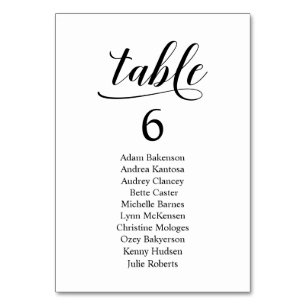 Wedding Dinner Modern Guest Seating Chart Card