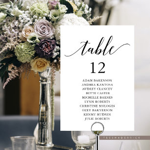Wedding Dinner, Modern Guest Seating Chart  Table Number