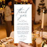 Wedding Dinner Party Place Setting Thank You Card<br><div class="desc">Share the love and show your appreciation to your guests, when they sit down at their seat and read this personalised classy navy blue charming thank you place card. It's a wonderful way to kick off your special day celebration! This card is sure to set the tone for an unforgettable...</div>