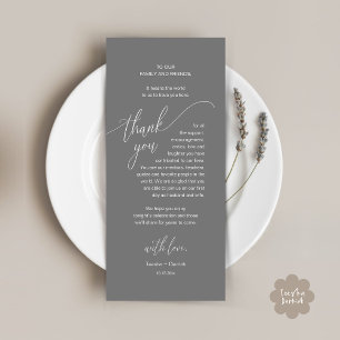 Wedding Dinner Place Setting Modern Thank You Card