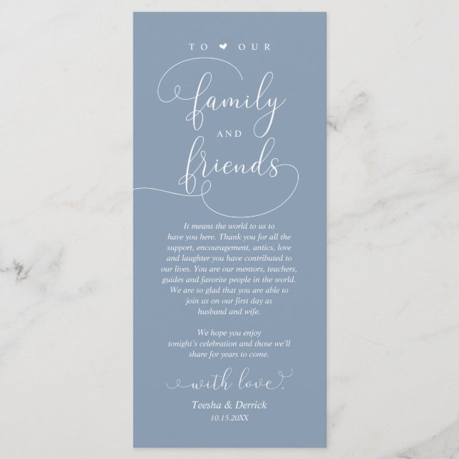 Wedding Dinner, Place Setting Thank You Card (Front)