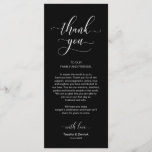 Wedding Dinner Place Setting Thank You Card<br><div class="desc">Elegant Classy Wedding Dinner Place Setting Thank You Cards, in Black themed. Share the love and show your appreciation to your guests, when they sit down at their seat and read this personalised charming thank you place setting card. It's a wonderful way to kick off your special day celebration! Please...</div>