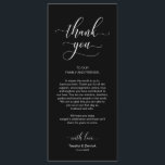 Wedding Dinner Place Setting Thank You Card<br><div class="desc">Elegant Classy Wedding Dinner Place Setting Thank You Cards, in Black themed. Share the love and show your appreciation to your guests, when they sit down at their seat and read this personalised charming thank you place setting card. It's a wonderful way to kick off your special day celebration! Please...</div>