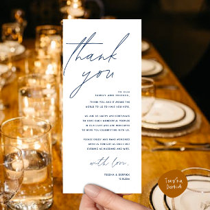 Wedding Dinner Place Setting Thank You Card
