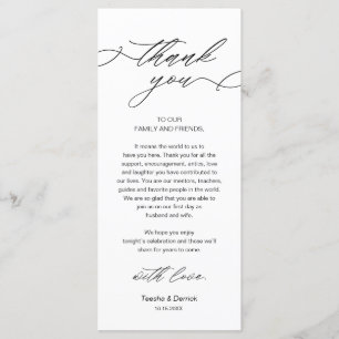 Wedding Dinner Place Setting Thank You Card