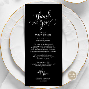 Wedding Dinner, Place Setting Thank You Cards