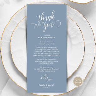 Wedding Dinner, Place Setting Thank You Cards