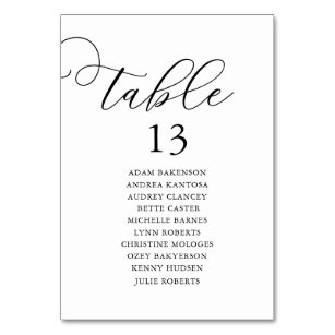Wedding Dinner, Romance Seating Chart Table Number