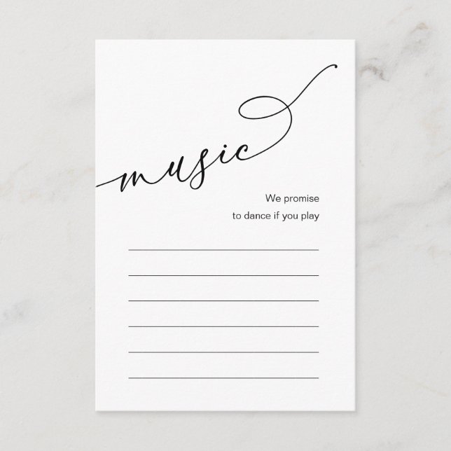 Wedding Dinner Song Music Options Enclosure Card (Front)