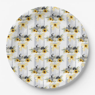 Wedding Dinnerware Reception Rustic Sunflowers