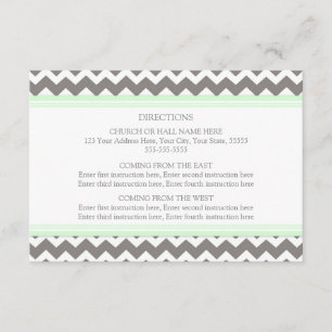Wedding Direction Cards Mint Grey Chevron