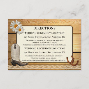 Wedding Directions and Accommodation Insert Card