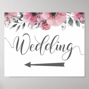 Wedding Directions Sign Left Arrow