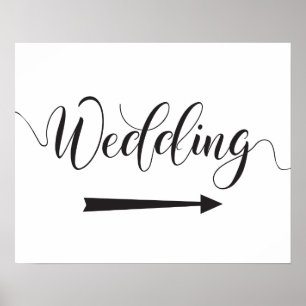 Wedding Directions Sign - Right Arrow
