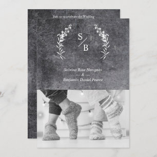Wedding Dirty Alternative Photo Couple Chalkboard Invitation