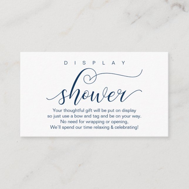 Wedding Display Shower, Modern Romantic Enclosure Card (Front)
