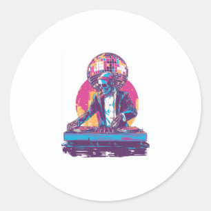 Wedding DJ Skull � Funny Formal Party Skeleton Classic Round Sticker