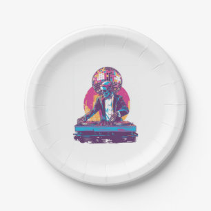 Wedding DJ Skull � Funny Formal Party Skeleton Paper Plate