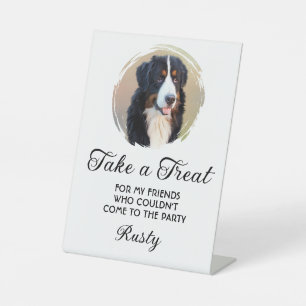 Wedding Dog Biscuit Bard Photo Pedestal Sign
