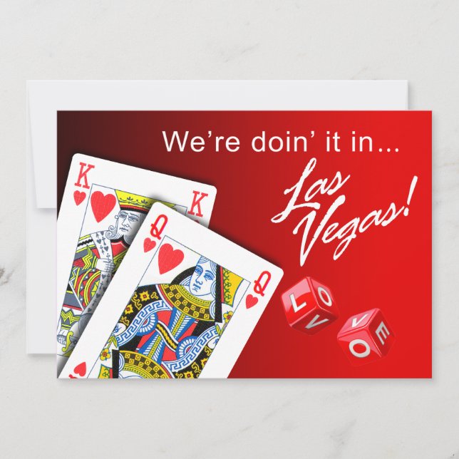 Wedding - Doing it in Las Vegas red Invitation (Front)