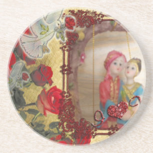 Wedding Doll Portrait Graphic Art Print Coaster