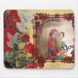 Wedding Doll Portrait Graphic Art Print Mouse Pad