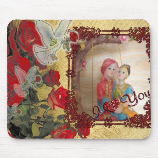 Wedding Doll Portrait Graphic Art Print Mouse Pad (Front)