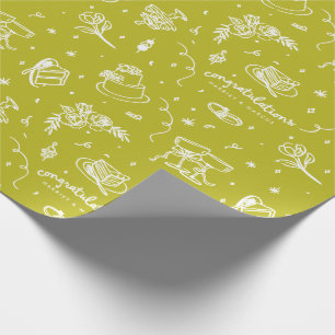Wedding doodles customizable design wrapping paper