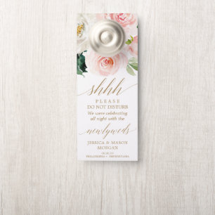 Wedding Door Hanger - Do Not Disturb - Blush