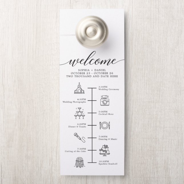 Wedding Door Hanger Timeline Do Not Disturb (On Knob)