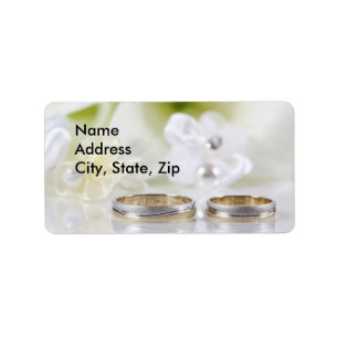 Wedding Double rings address Label