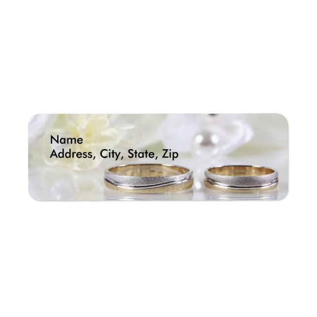 Wedding Double rings return address Return Address Label (Front)