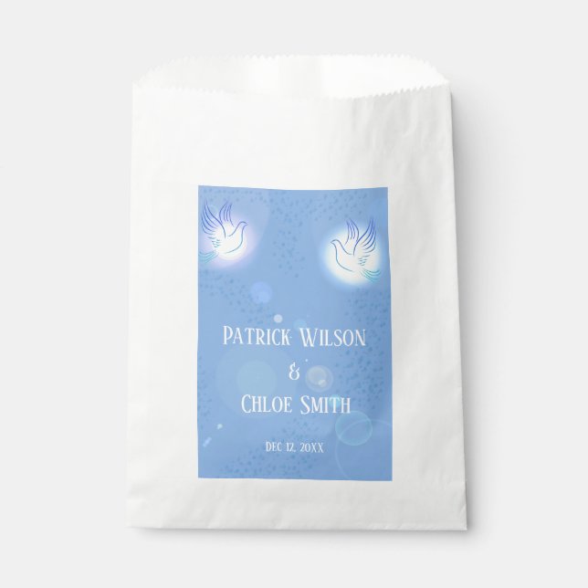 Wedding Dove Blue Lighting  Favour Bag (Front)