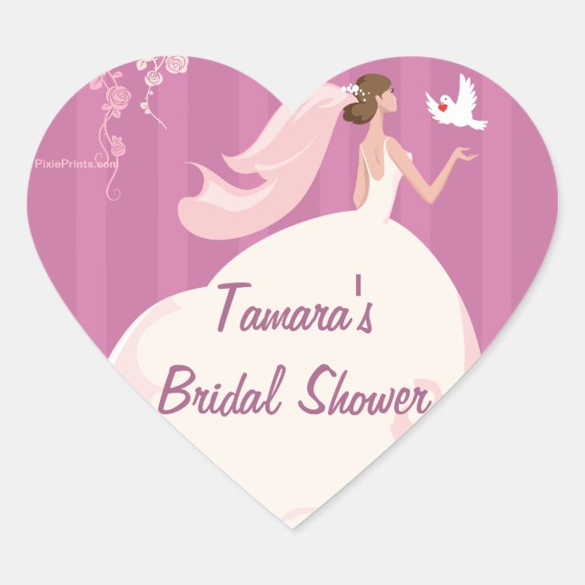 Wedding Dove Bridal Shower Sticker (Front)