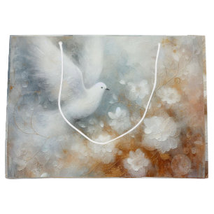 Wedding Dove Floral Large Gift Bag