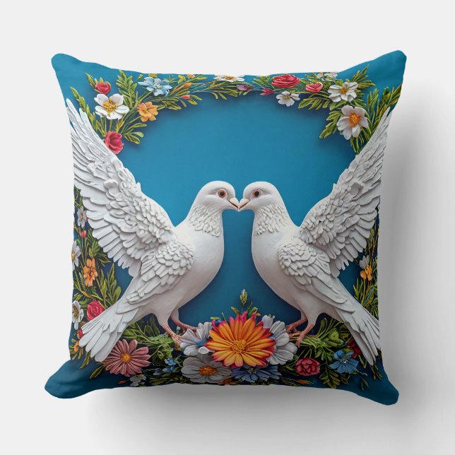 Wedding doves Art Cushion (Front)